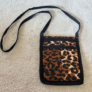 Vintage Leopard Print Small Crossbody Bag